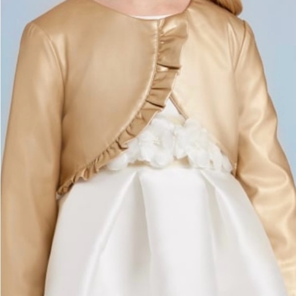Girls Elegant Gold Statement Jacket